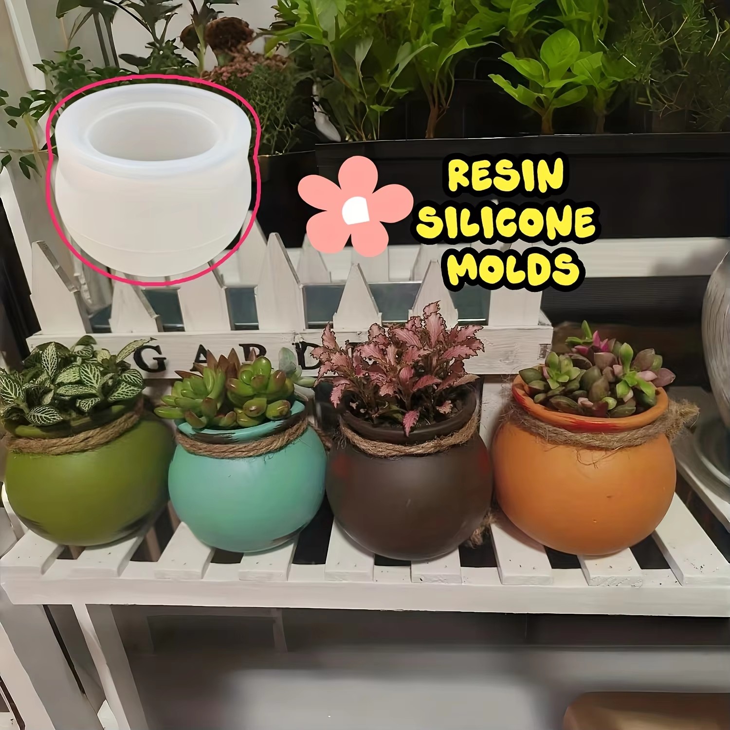 Silicone Flower Pot Molds, Res - огляд і ціна Candle Containers