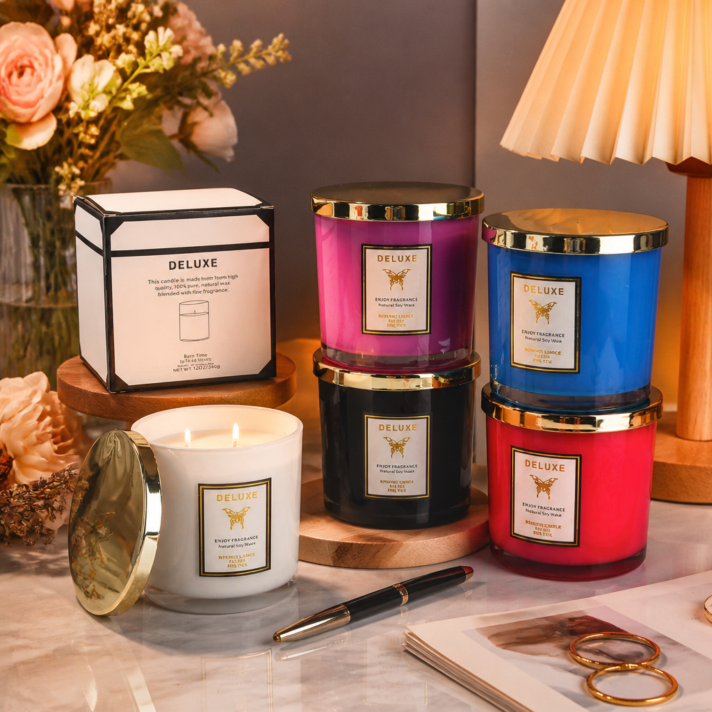 400G gold cover glass scented  - огляд і ціна Candle Fragrance