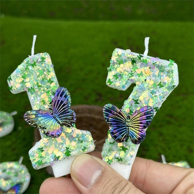 1Pc Green Sequins Number 0-9 B - огляд і ціна Soy Wax